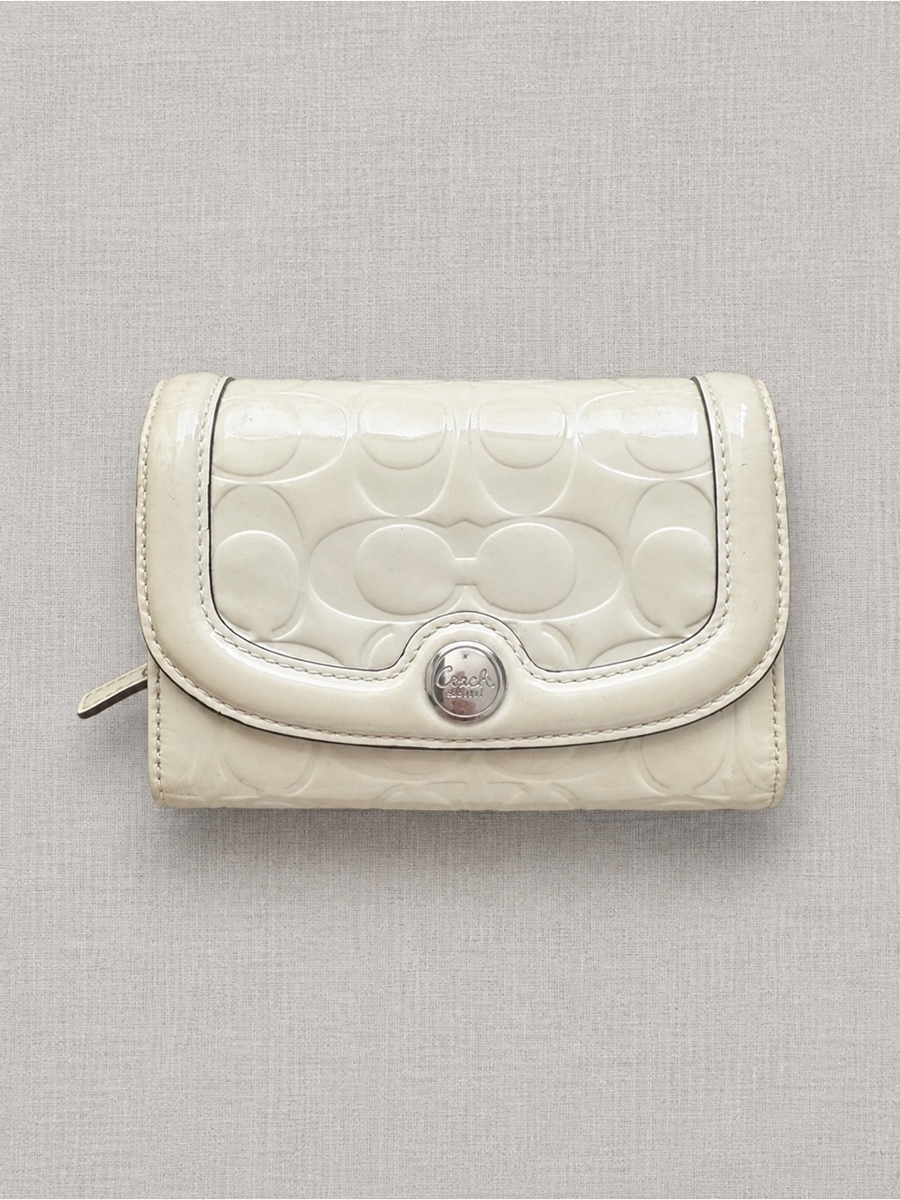Vintage Coach EST. 1941 Embossed Signature Patent Leather Medium French Flap